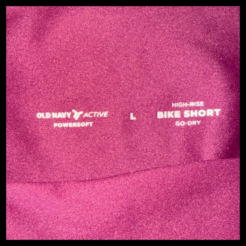 Old Navy Bike Shorts Bundle Womens L Red Burgundy Powersoft High Rise Activewear - Picture 3 of 10